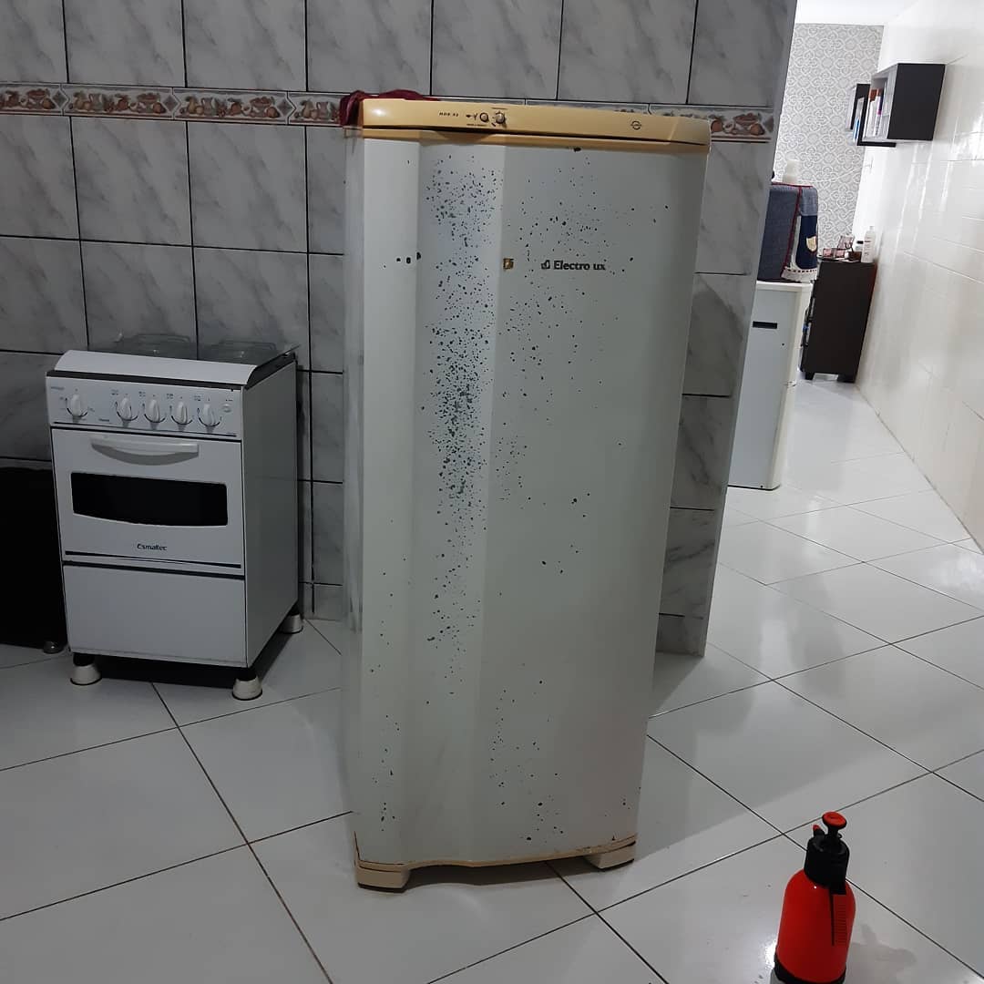 Antes — Geladeira Electrolux — Envelopamento grafite
